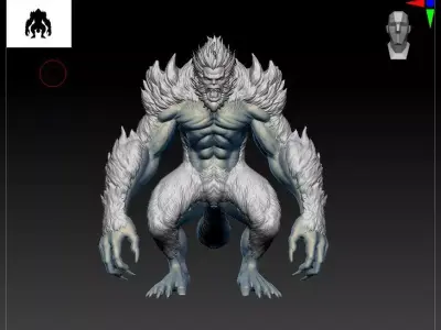 monkey variation Rage beast animal east ancient 3D model