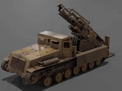 Type 4 Ha To Self-Propelled Mortar Low-poly 3D model