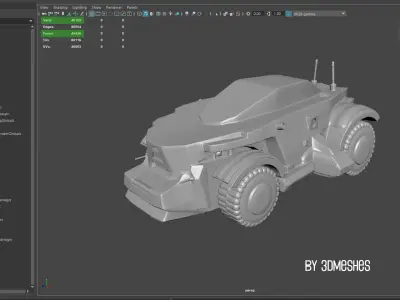 Air Base 8 - Car PBR 3D Model Low-poly 3D model