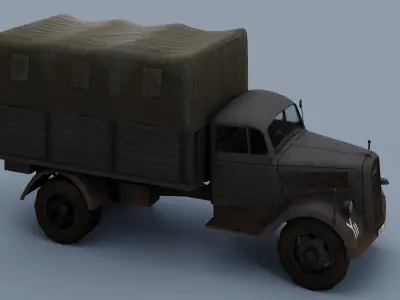 SD KFZ 305 - Opel Blitz  4x2  3 ton Utility truck Low-poly 3D model