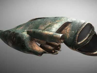 Species I - Alien Heavy Assault Fighter Low-poly 3D model