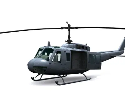 Helicopter UH 1 Low-poly 3D model