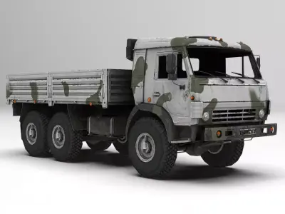 Kamaz Winter Low-poly 3D model