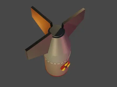 Nuclear bomb missile Low-poly 3D model