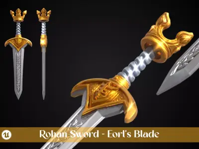 Stylized Rohan Sword - Eorls Blade - Game Ready 3D model