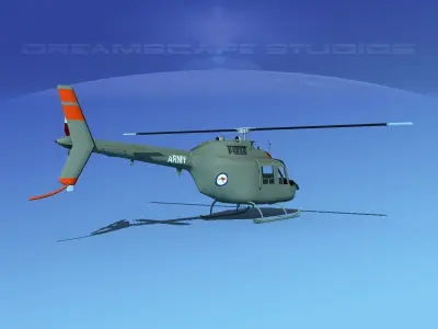 Bell OH-58B Australian Army 1 3D model