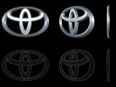 Toyota - Car Logo Emblem Modern Free low-poly 3D model