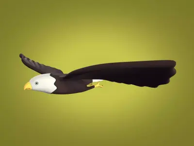 Cartoon Eagle Low-poly 3D model
