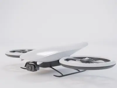 Futuristic Military Mini Drone Low-poly 3D model
