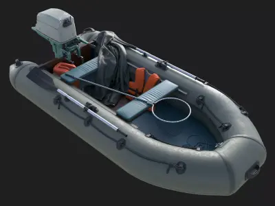 Inflatable boat 3D model