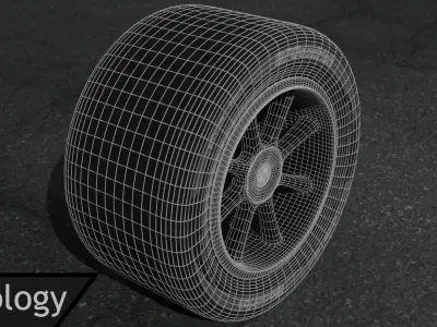 Super Slick Wheel and Tire Game Ready Free low-poly 3D model