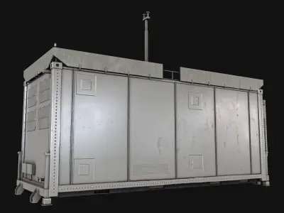 BMC  Radar  Battle Management  Control Low-poly 3D model