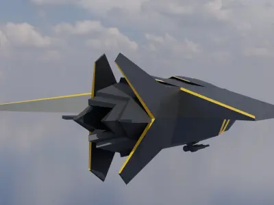 Low poly space fighter Low-poly 3D model 3D model