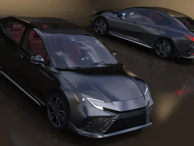 Mid Size Sedan Black 3D model