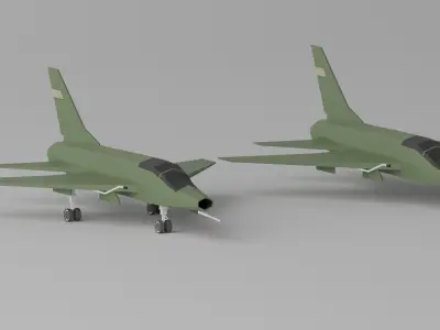 Cartoon F-100 Super Sabre 3D model