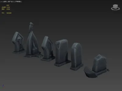 Tombstone Low-poly 3D model