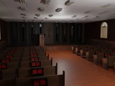 Church Interior Low-poly 3D model