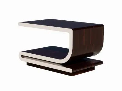 Curved Wood Table 3D model