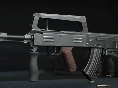 Norinco Type 86s - AK47-type bullpup - assault rifle Low-poly 3D model