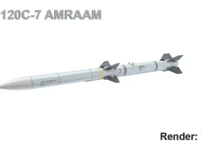 AIM 120C-7 AMRAAM 3D model