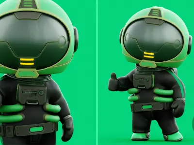 SPACE MAN-02 RIGGED 3D model