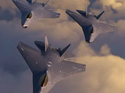 F-32 Joint Strike Fighter Low-poly 3D model