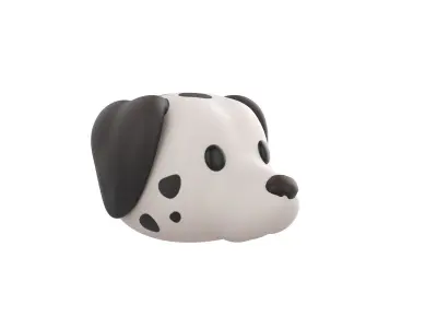 Prop176 Dalmatian Dog Head 3D model