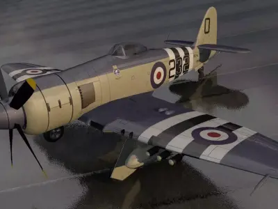 Hawker Sea Fury FB-11 3D model