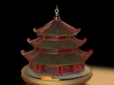 Chinese ancient tower 3D model