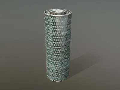 Building Frankfurt Westhafen Tower Low-poly 3D model