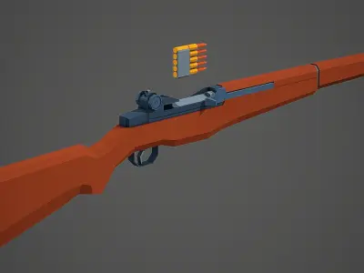 Stylized M1 Garand Low Poly Mobile Ready Low-poly 3D model
