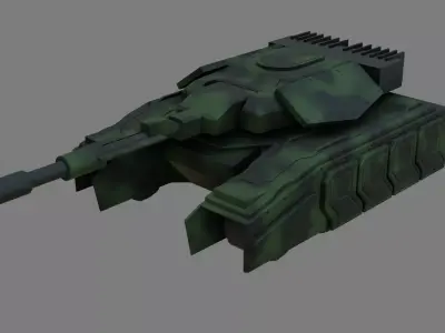 Sci-Fi Military Tank - Low Poly - Game Ready - PBR Low-poly 3D model