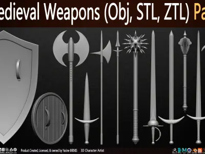 Medieval Weapons Pack 01 Low-poly 3D model