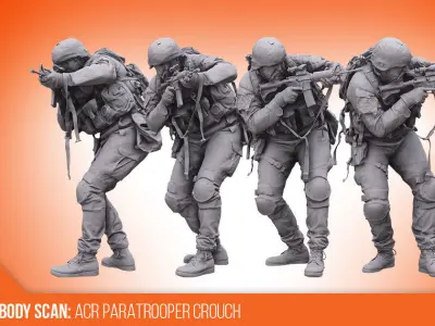 Cleaned 3D scan Robert Watson ACR Paratrooper Crouch 3D model