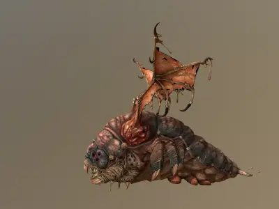 Winged Larva Sand Monsters Attack 3D model