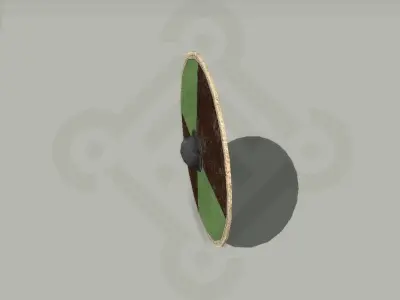 Viking round Shield Low-poly 3D model