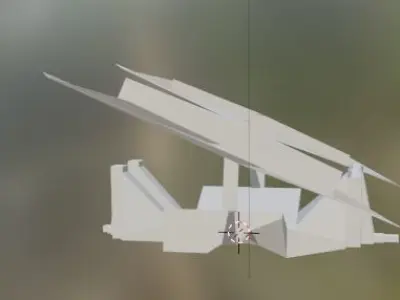 Bridge helicopter flying in sky 3D model