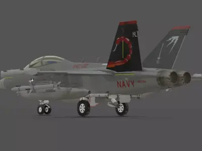 EA-18G Growler Jet 3D Model Low-poly 3D model