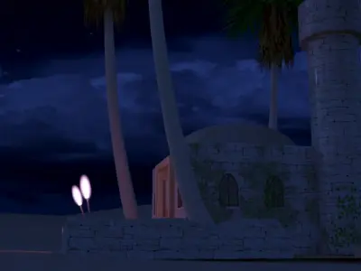 The Desert Mosque Low-poly 3D model