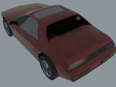 Pontiac Fiero Free low-poly 3D model