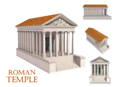 Roman temple 3D model