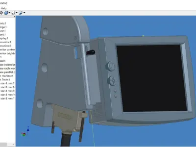 Airbus A320 Cockpit - Surveillance Monitor Free 3D model