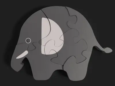 Elephant puzzle Free 3D model