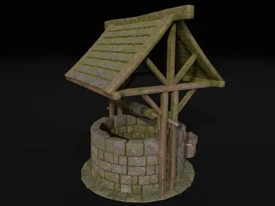 Realistic Water Well Low-poly 3D model