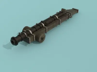 Cannon Falconete Wheel Low-poly 3D model