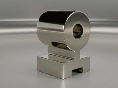Metal support with ring 3D model