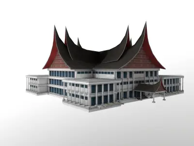 DPRD Padang office building indonesian Low-poly 3D model