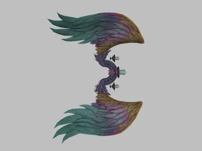 Colorful Wing Low-poly 3D model