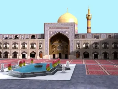 Imam Reza Shrine Low-poly 3D model