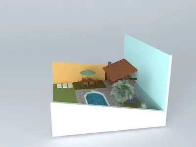 alineorkut house with pool Free 3D model